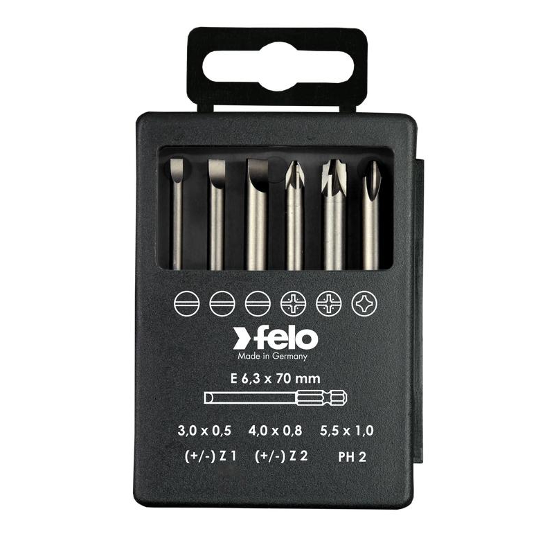 Набор бит SL/Z (+/-) Industrial 73мм в кейсе (уп.6шт) Felo 03192716