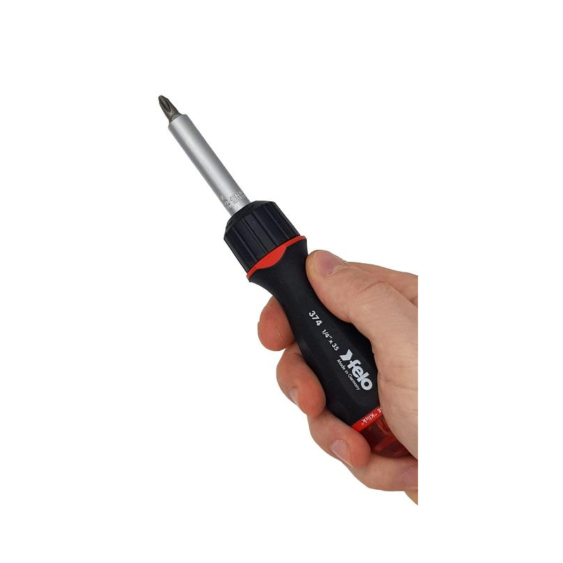 Отвертка с реверсивным механизмом с набором бит (уп.8шт) Felo 37420405