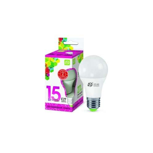 Лампа светодиодная LED-A60-standard 15Вт грушевидная 230В E27 6500К 1350лм ASD 4690612014203