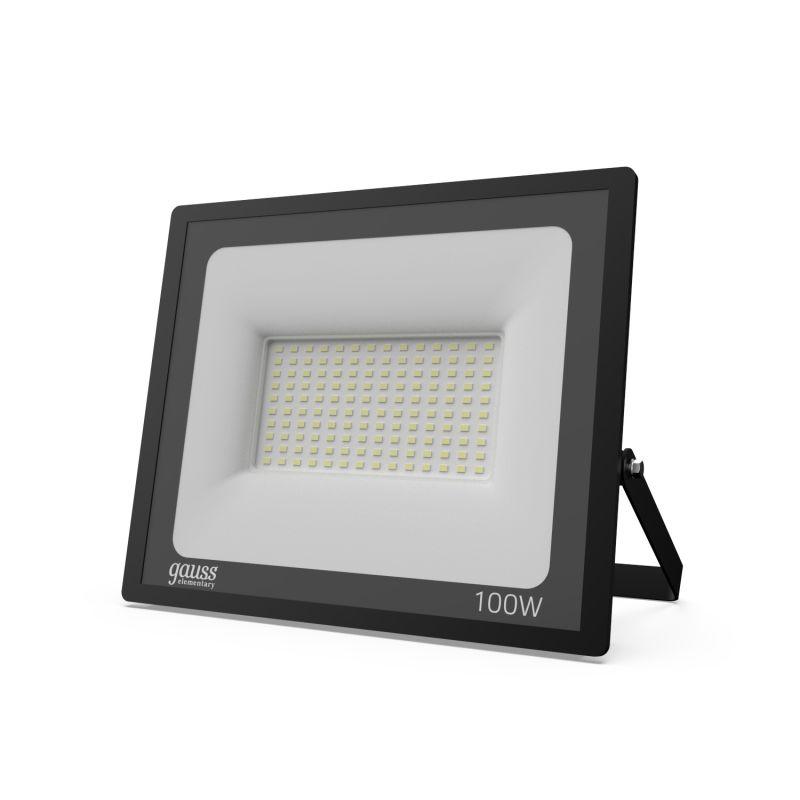 Прожектор светодиодный Elementary LED 100Вт IP65 6500К черн. Gauss 613100100