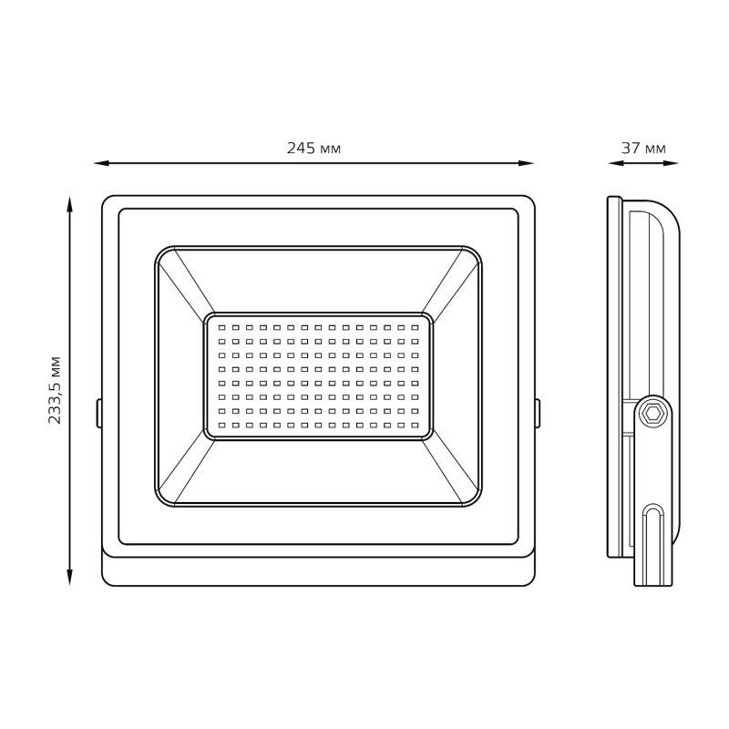 Прожектор светодиодный Elementary LED 100Вт IP65 6500К черн. Gauss 613100100