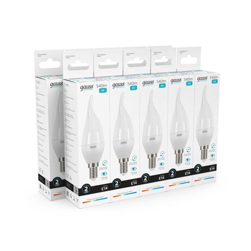 Лампа светодиодная Elementary Candle Tailed E14 8Вт 4100К Gauss 34128