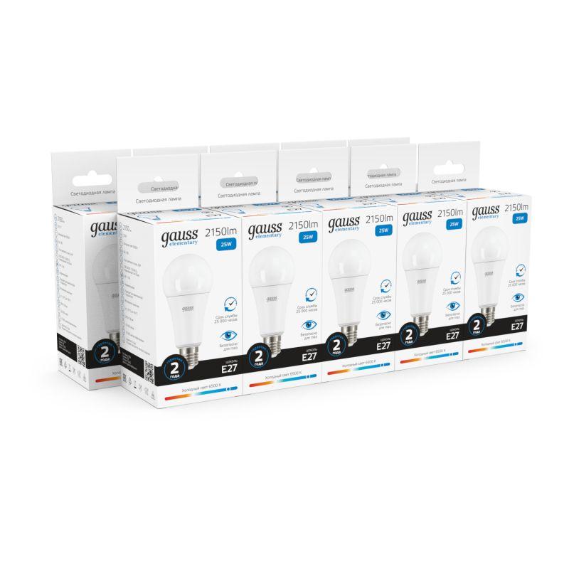 Лампа светодиодная Elementary A67 25Вт E27 6500К Gauss 73235