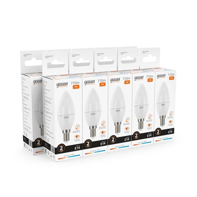 Лампа светодиодная Elementary Candle 10Вт E14 3000К Gauss 33110
