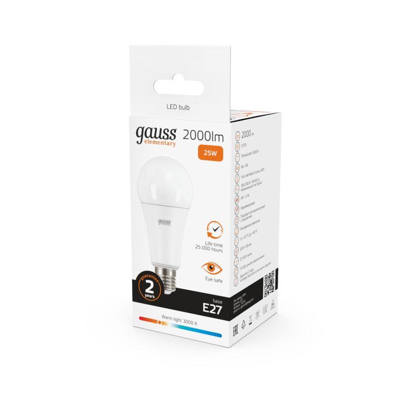 Лампа светодиодная Elementary A67 25Вт E27 3000К Gauss 73215