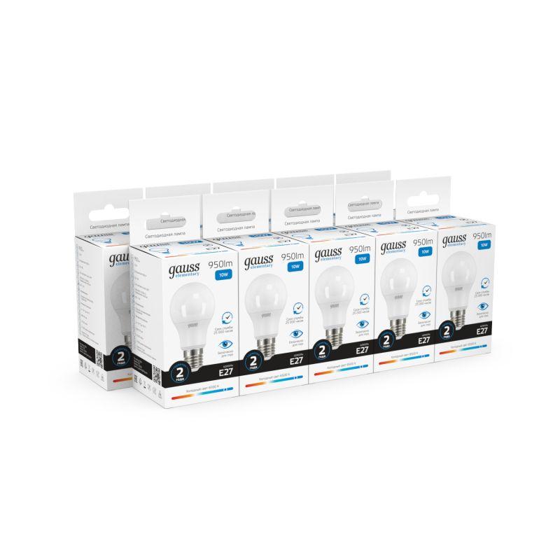 Лампа светодиодная Elementary A60 10Вт E27 6500К Gauss 23230