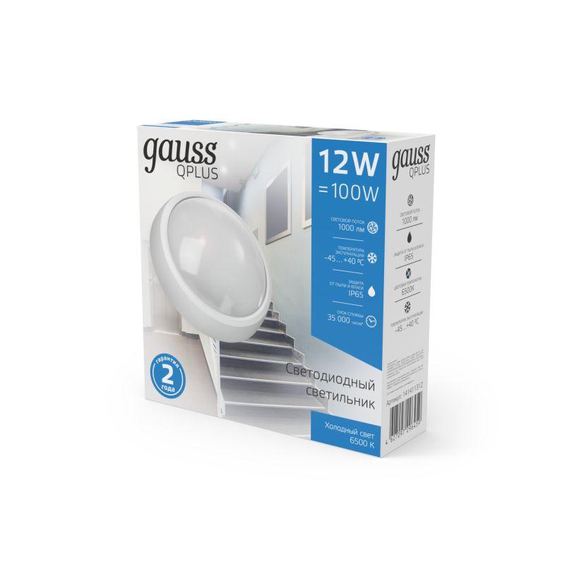 Светильник светодиодный 12Вт 6500К IP54 круглый Gauss 141411312
