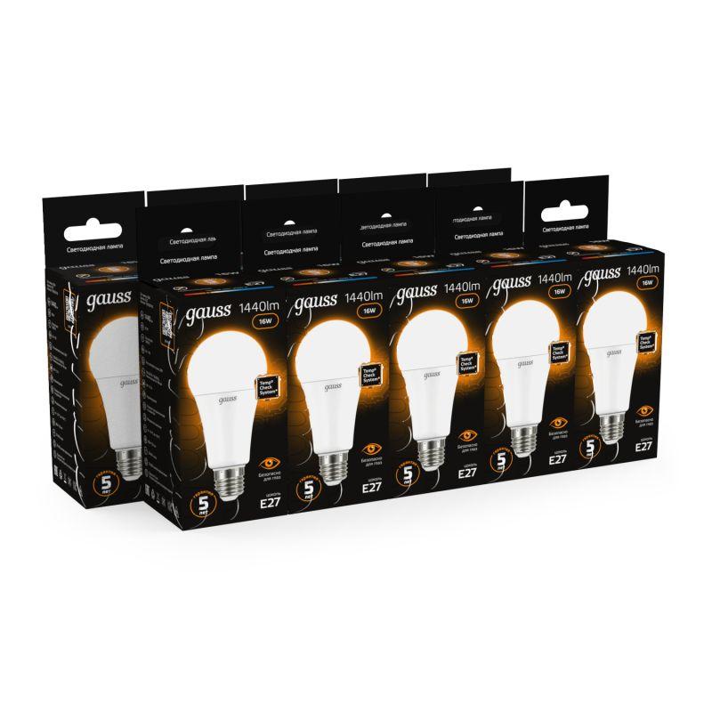 Лампа светодиодная Black A60 16Вт E27 3000К Gauss 102502116