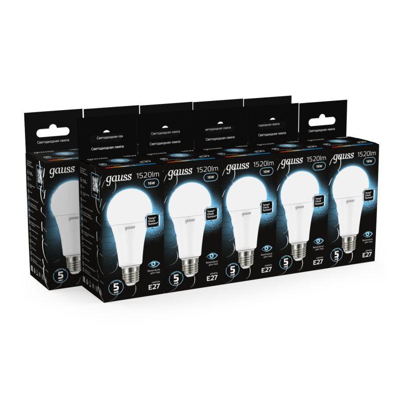 Лампа светодиодная Black A60 16Вт E27 4100К Gauss 102502216