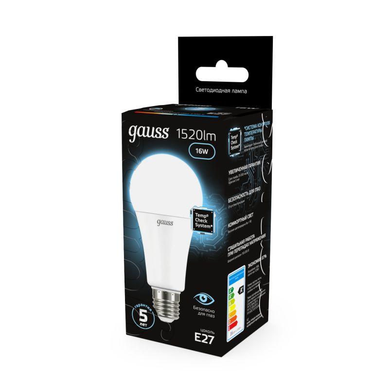 Лампа светодиодная Black A60 16Вт E27 4100К Gauss 102502216