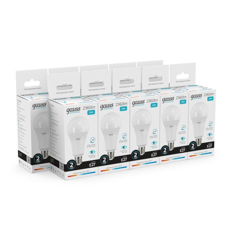 Лампа светодиодная Elementary A67 30Вт E27 4100К Gauss 73229