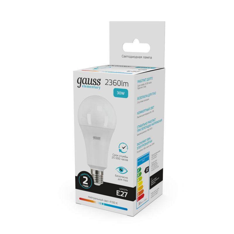 Лампа светодиодная Elementary A67 30Вт E27 4100К Gauss 73229