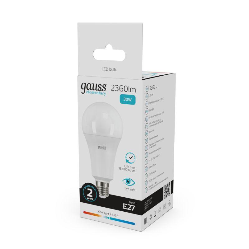 Лампа светодиодная Elementary A67 30Вт E27 4100К Gauss 73229
