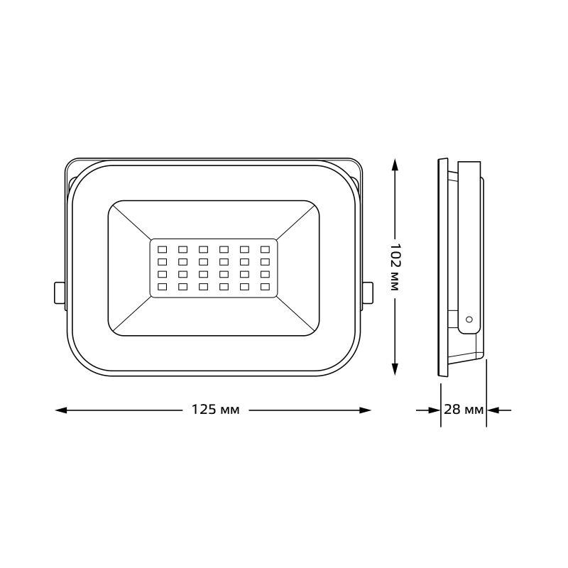 Прожектор светодиодный Qplus 20Вт 2000лм 6500К IP65 200-240В  черн. 613511320
