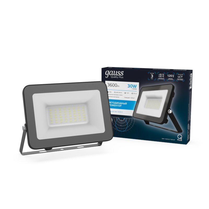 Прожектор светодиодный Qplus 30Вт 3300лм 6500К IP65 175-265В черн. 613511330