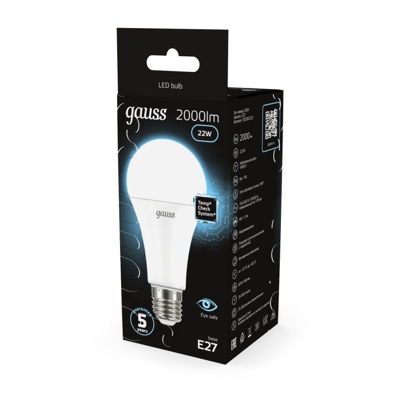 Лампа светодиодная Black A70 22Вт 4100К E27 Gauss 102502222