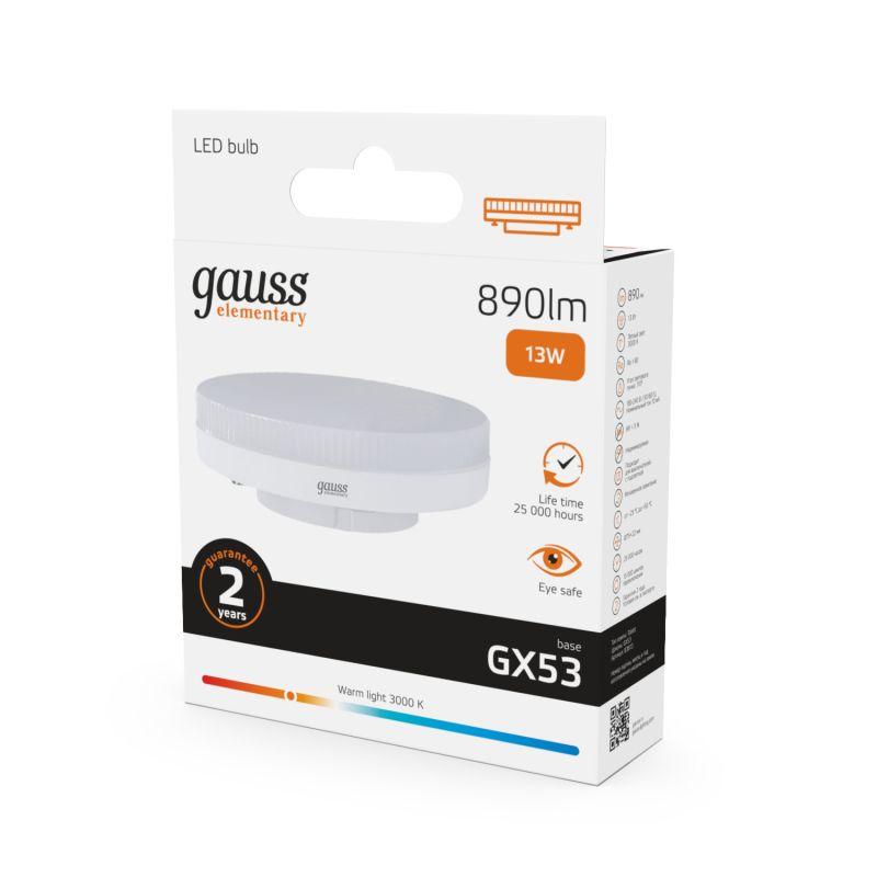 Лампа светодиодная Elementary GX53 13Вт 3000К Gauss 83813
