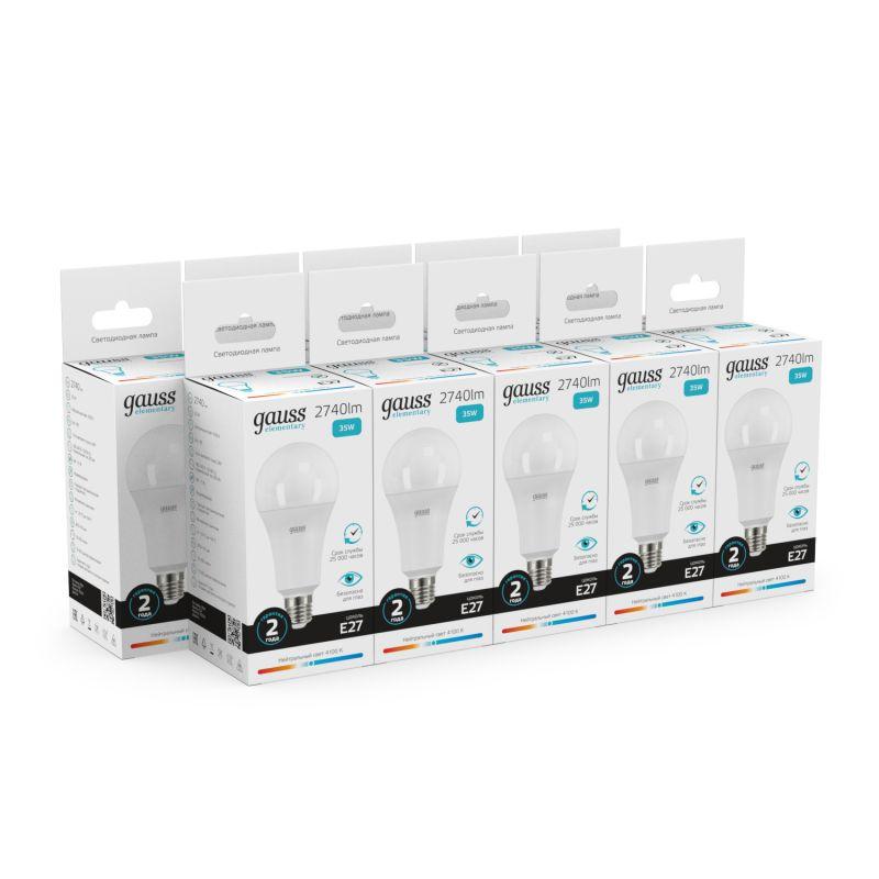 Лампа светодиодная Elementary A67 35Вт E27 4100К Gauss 70225