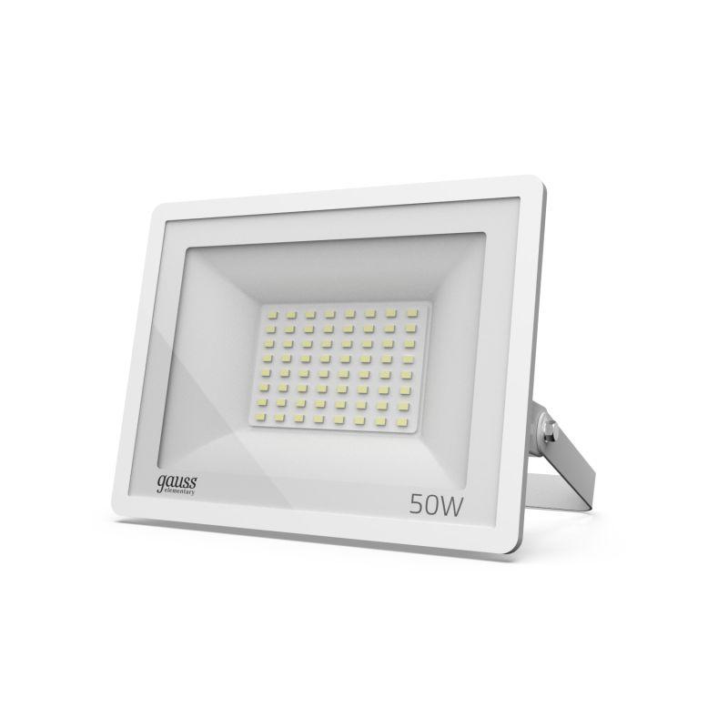 Прожектор светодиодный Elementary 50Вт 3500лм IP65 6500К бел. Gauss 613120350