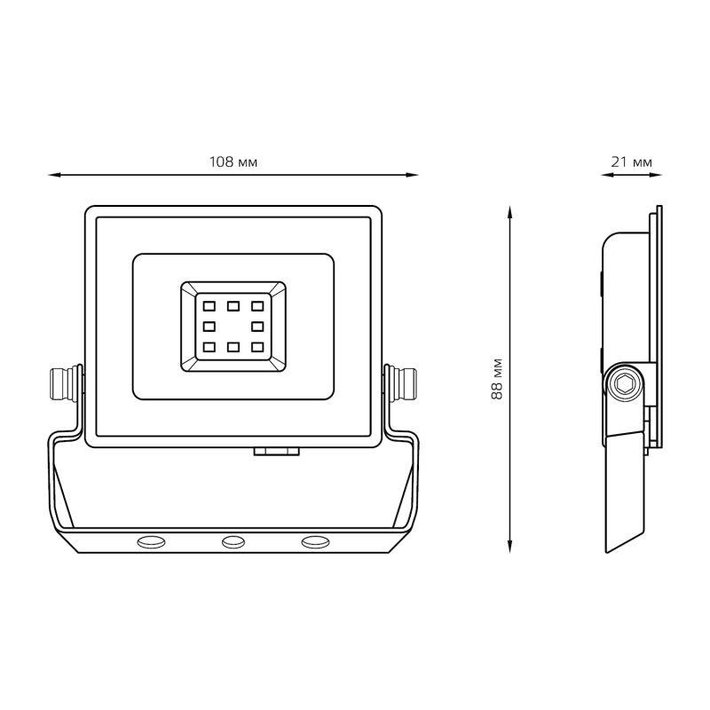 Прожектор светодиодный Elementary 10Вт 780лм IP65 6500К черн. ПРОМО Gauss 613100310P
