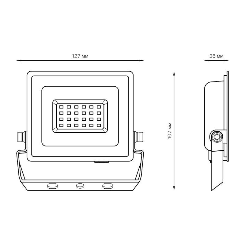 Прожектор светодиодный Elementary 30Вт 2100лм IP65 6500К черн. ПРОМО Gauss 613100330P