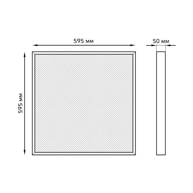 Светильник светодиодный ДВО-30 Вт 3700 Лм 6500K призма IP40 595х595х50 мм MiR Gauss (G1-A0-00070-01G03-2003565)