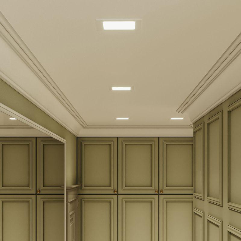 Светильник светодиодный встраиваемый ДВО-9 Вт 660 Лм 4000К квадрат IP20 монтажный d130х130 мм 145х145х22 мм 180-265 В Slim Gauss (940111209)