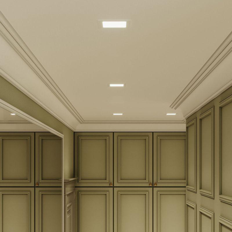 Светильник светодиодный встраиваемый ДВО-6 Вт 400 Лм 4000К квадрат IP20 монтажный d105х105 мм 120х120х22 мм 180-265 В Slim Gauss (940111206)