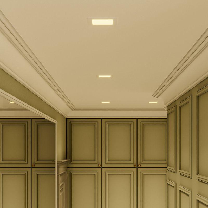 Светильник светодиодный встраиваемый ДВО-6 Вт 360 Лм 3000К квадрат IP20 монтажный d105х105 мм 120х120х22 мм 180-265 В Slim Gauss (940111106)