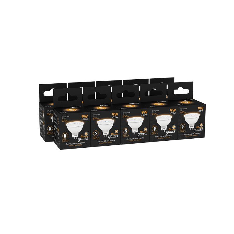 Лампа светодиодная LED 9 Вт 830 Лм 3000К теплая GU5.3 MR16 Black Gauss (101505109)