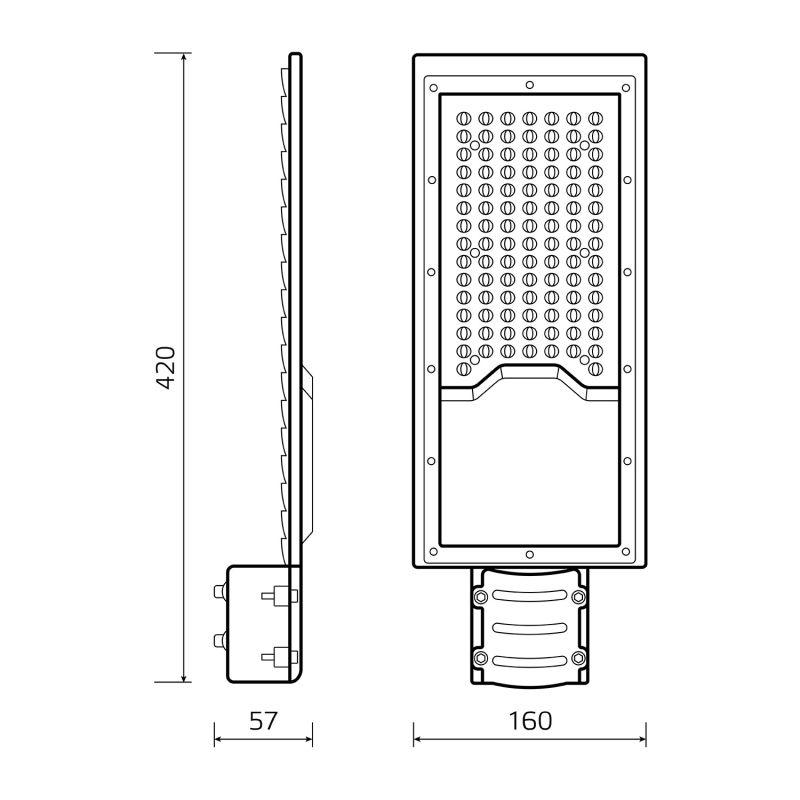 Светильник светодиодный Avenue ДКУ 80Вт 4000К IP65 8000лм 420х160х57 190-250В КСС "Ш" GAUSS 629534280