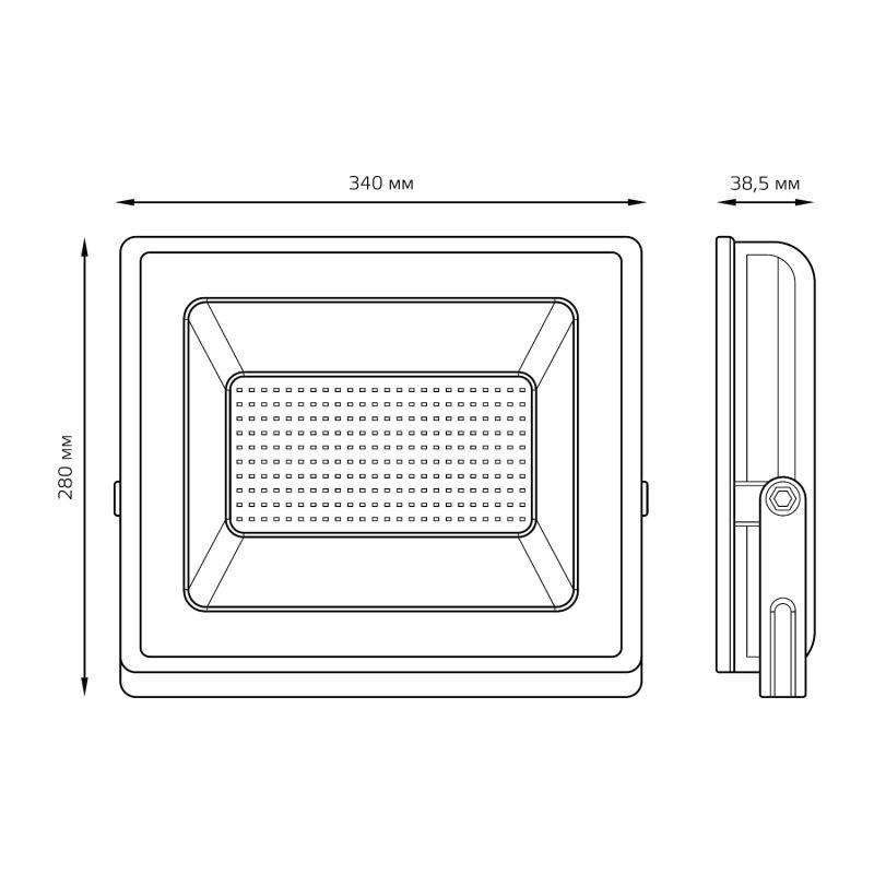 Прожектор светодиодный ДО 200 Вт 16800 Лм 6500К 200-240 В IP65 черный LED Elementary Gauss (691511200)
