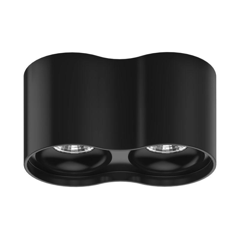 Светильник светодиодный накладной ДПО 24 Вт 1600 Лм 3000К двойной цилиндр черный IP20 LED 180х100 мм 170-240 В Overhead Gauss (HD033)