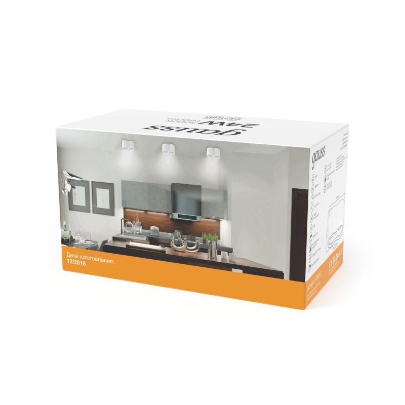 Светильник светодиодный накладной ДПО 24 Вт 1600 Лм 3000К цилиндр белый IP20 LED 180х100 мм 170-240 В Overhead Gauss (HD032)