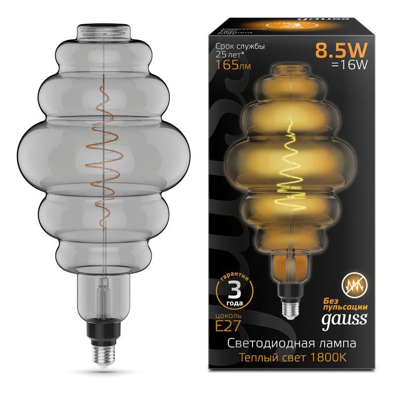 Лампа светодиодная LED 8.5 Вт 165 Лм 1800К теплая Е27 Honeycomb gray Filament Gauss (161802005)