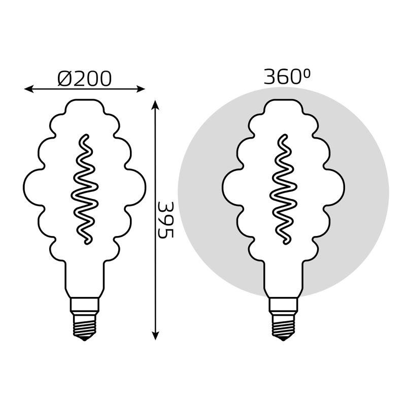 Лампа светодиодная LED 8.5 Вт 165 Лм 1800К теплая Е27 Honeycomb gray Filament Gauss (161802005)