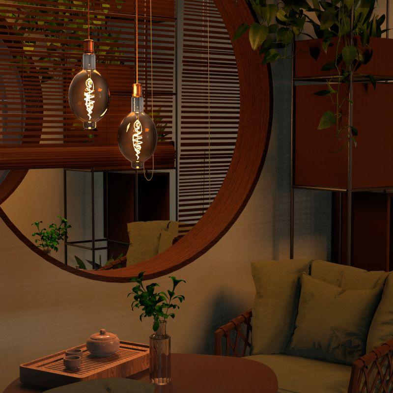 Лампа светодиодная LED 8.5 Вт 165 Лм 1800К теплая Е27 BT180 gray flexible Filament Gauss (152802005)