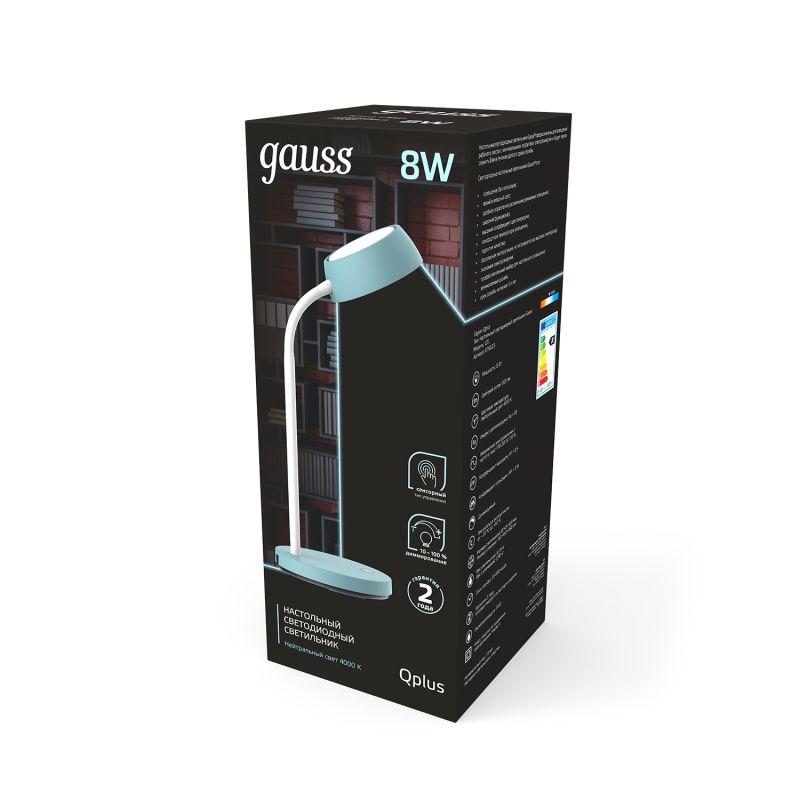 Светильник настольный LED 8 Вт 600 Лм 4000K бирюзовый диммируемый модель GTL602 170-265 В Qplus Gauss (GT6023)