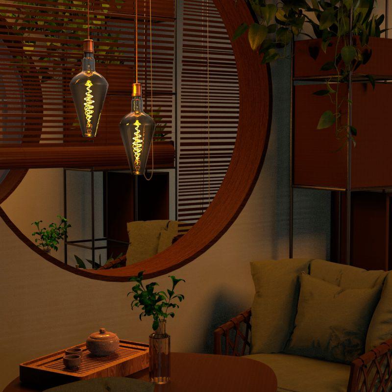 Лампа светодиодная LED 8.5 Вт 165 Лм 1800К теплая Е27 Vase gray flexible Filament Gauss (180802005)