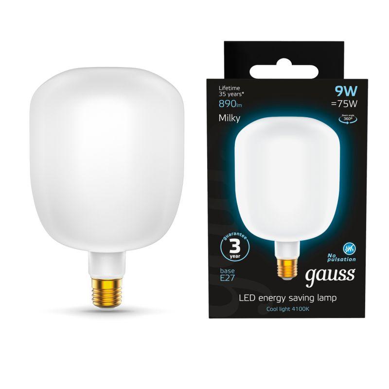 Лампа светодиодная LED 9 Вт 890 Лм 4100К белая Е27 V140 milky Filament Gauss (1015802209)