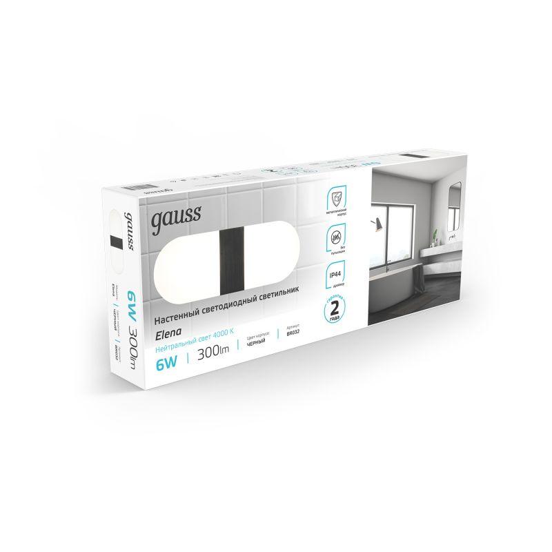 Светильник светодиодный настенный ДПБ-6 Вт 300 Лм 200-240 В 290 мм LED акцентный BR032 Elena Gauss (BR032)