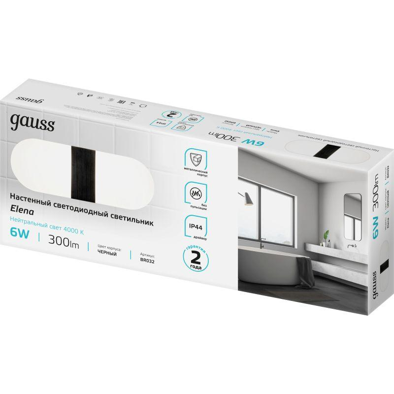 Светильник светодиодный настенный ДПБ-6 Вт 300 Лм 200-240 В 290 мм LED акцентный BR032 Elena Gauss (BR032)