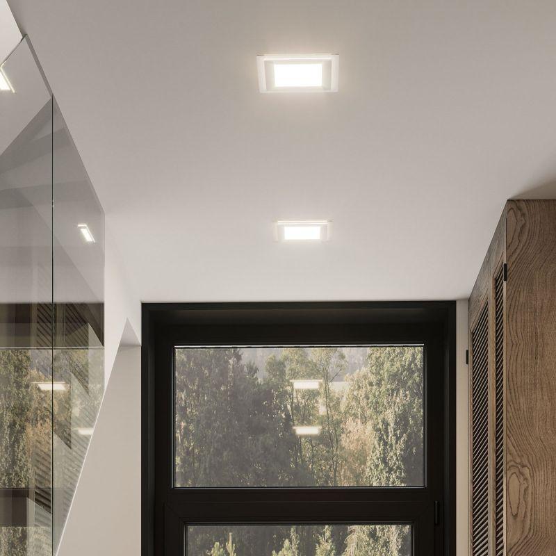 Светильник светодиодный Glass ДВО 12Вт 3000К IP20 900лм 220-240В d118х118мм 160х160х30мм квадрат. встраив. монтажный с декоративн. стеклом GAUSS 948111112