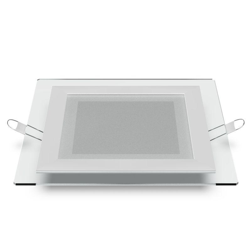 Светильник светодиодный Glass ДВО 12Вт 3000К IP20 900лм 220-240В d118х118мм 160х160х30мм квадрат. встраив. монтажный с декоративн. стеклом GAUSS 948111112