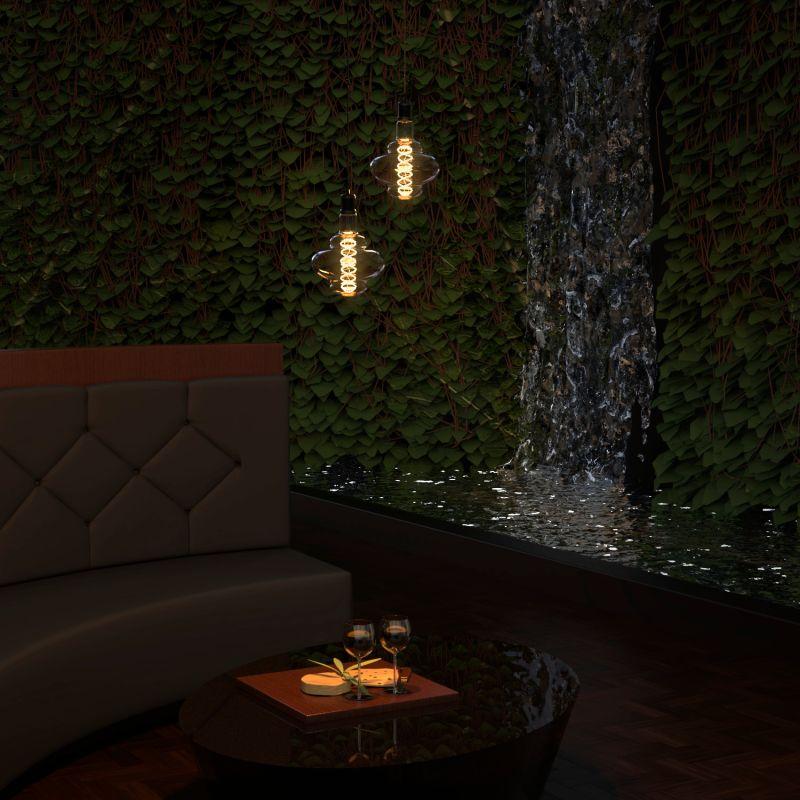 Лампа светодиодная филаментная Filament 8Вт BD160 2400К тепл. бел. E27 330лм flexible gray GAUSS 162802008