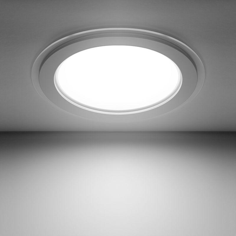 Светильник светодиодный Glass ДВО 18Вт 4000К IP20 1480лм 220-240В d155мм 200х30мм кругл. встраив. монтажный с декоративн. стеклом GAUSS 947111218