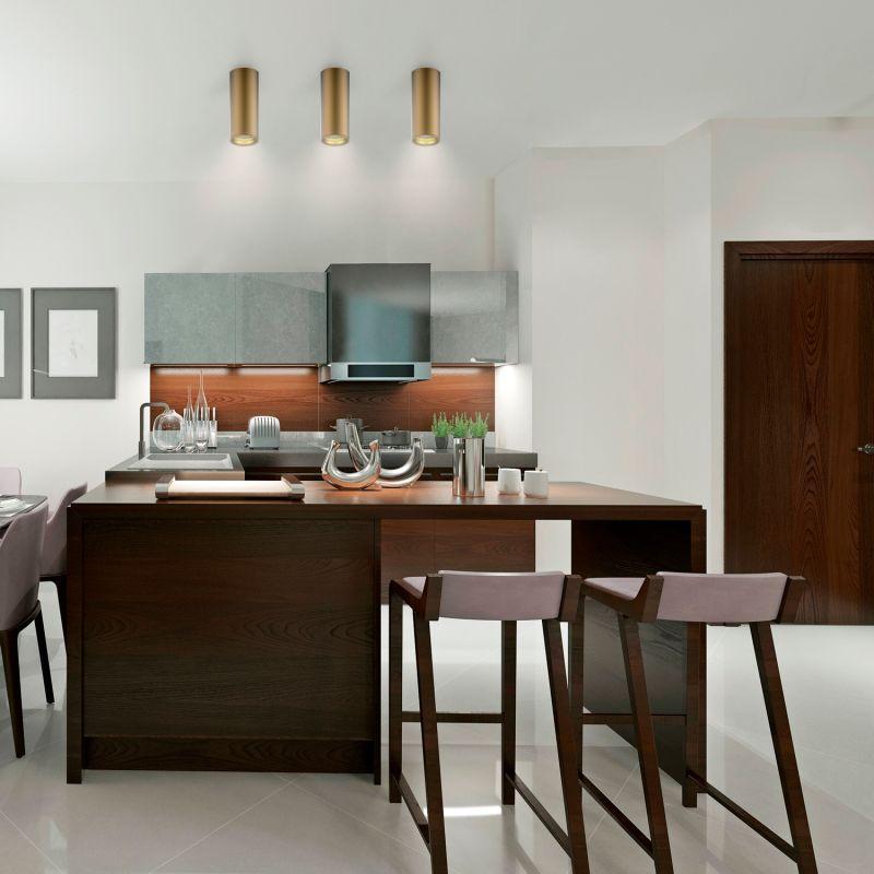 Светильник светодиодный ДПО 12 Вт 900 Лм 3000К цилинндр накладной 170-240 В 79х200 мм IP20 кофе/золото LED Overhead Gauss (HD002)