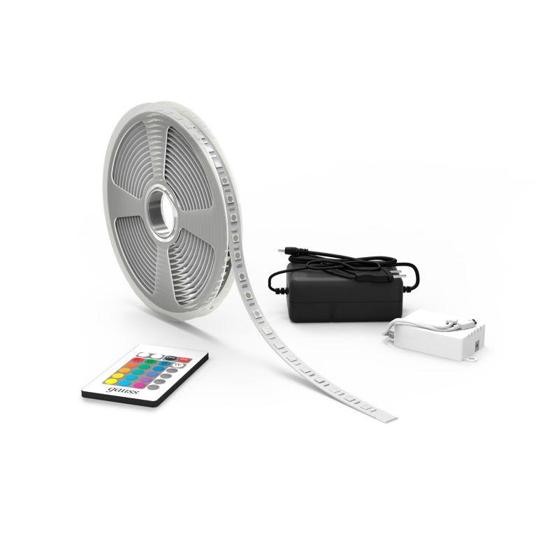 Лента светодиодная LED 10 Вт/м 700 Лм/м 5050-SMD 60 шт/м 12 В DC RGB RGB IP20 блистер (3 м ) (комплект) Basic Gauss (BT041)