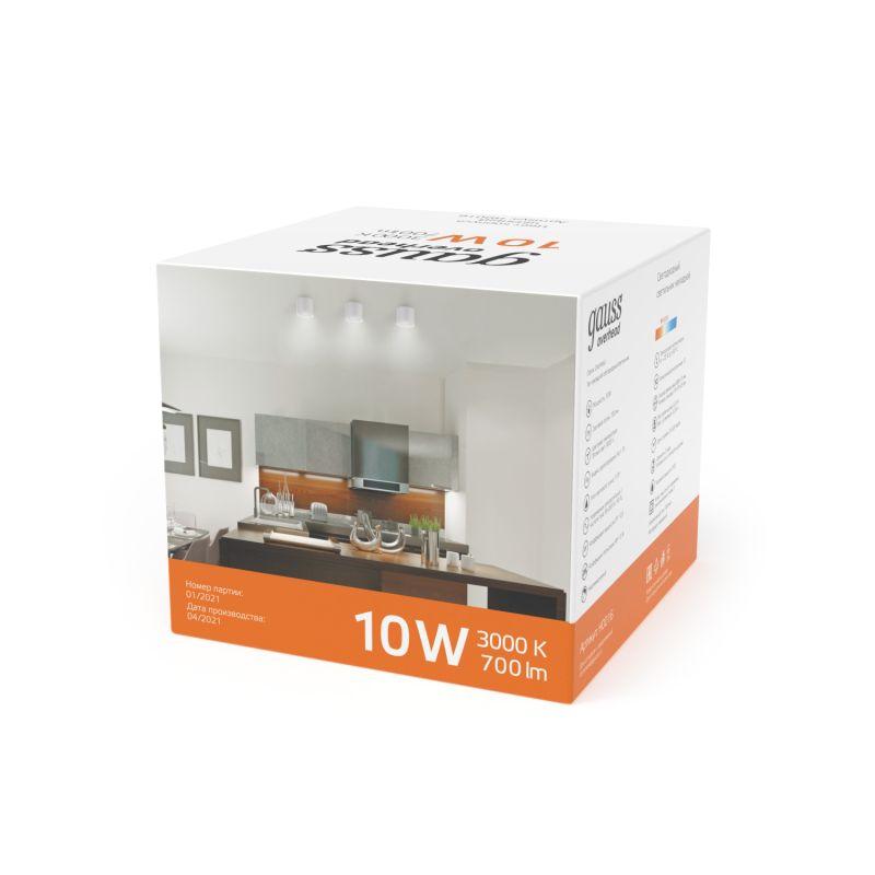 Светильник светодиодный ДПО 10 Вт 700 Лм 3000К цилинндр накладной 170-240 В 88х75 мм IP20 белый с рассеивателем LED Overhead Gauss (HD025)