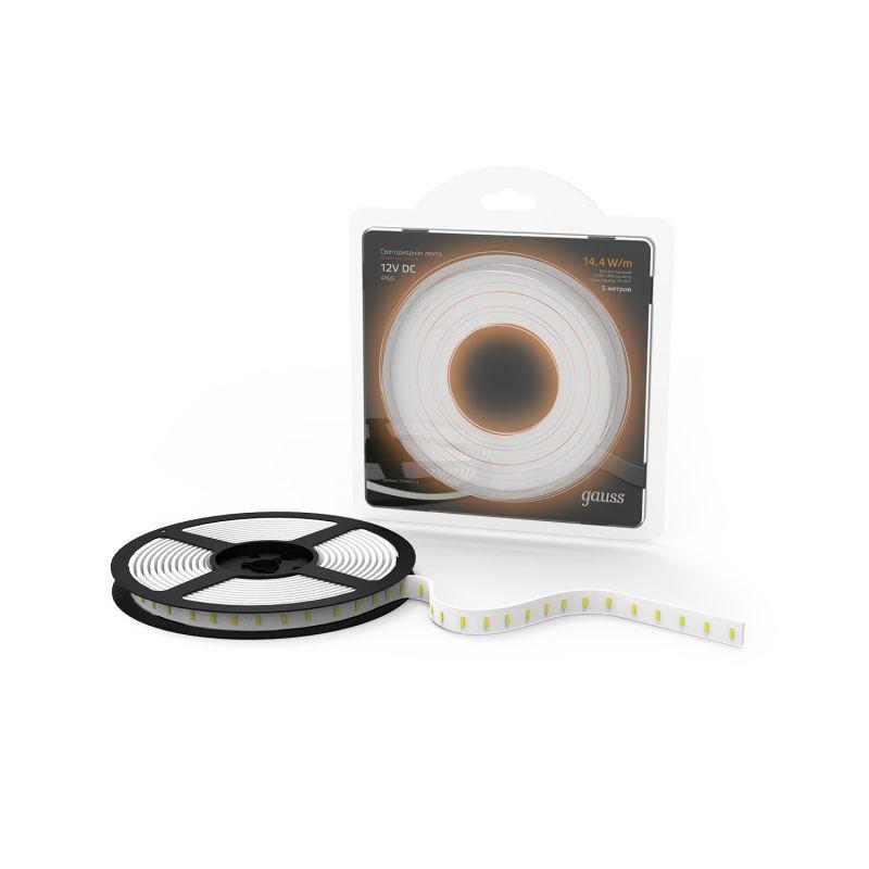 Лента светодиодная LED 5050/60-SMD 14.4W 12V DC теплый белый IP66 5м (311000114)